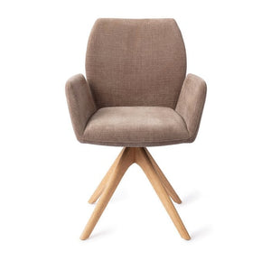 Jesper Home Misaki eetkamerstoel Mocha Mist revolve oak natural
