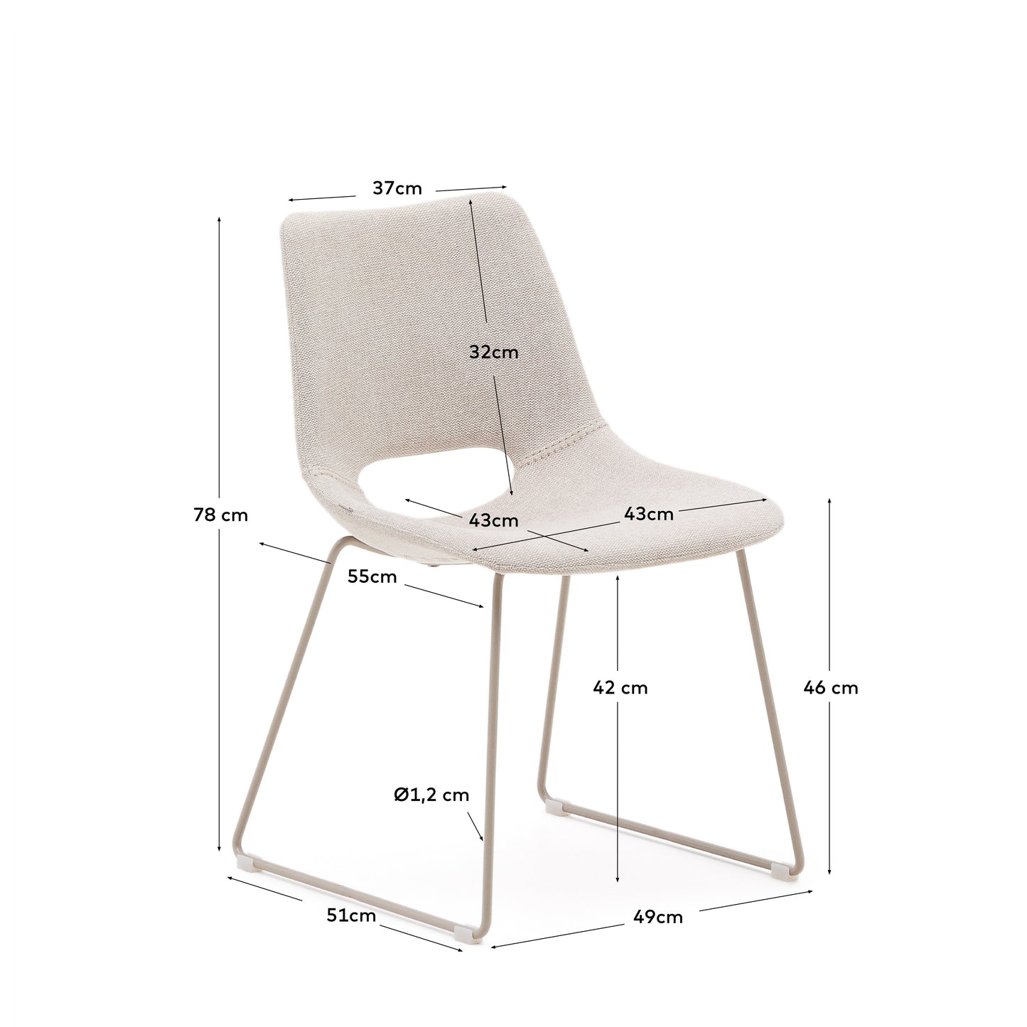 Kave Home Zahara eetkamerstoel Beige