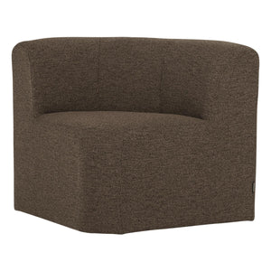 WOOOD Mojo Base eetbank hoek met rugleuning bouclé Bruin