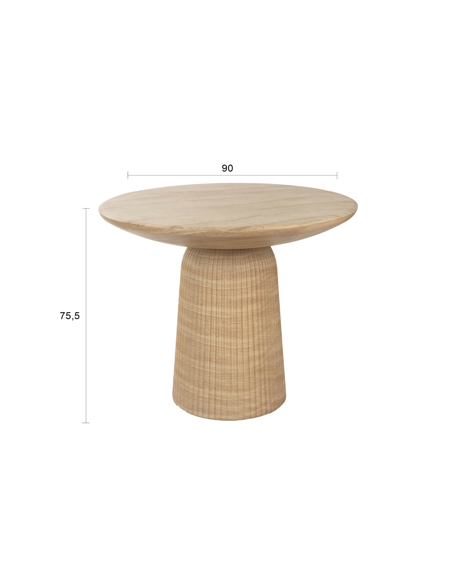 Dutchbone Brison eettafel Ø90 cm Natuursteen look
