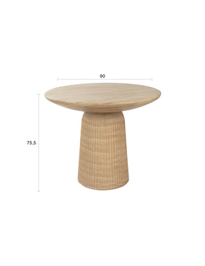 Dutchbone Brison eettafel Ø90 cm Natuursteen look