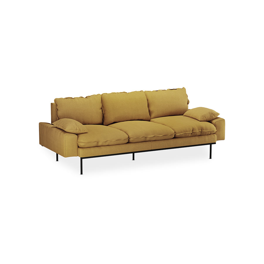 HKliving Retro 3-zitsbank Linen Burnt Ochre