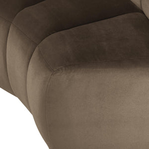 WOOOD Mojo eetbank halfronde hoek rugleuning velvet Taupe
