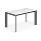 Kave Home Axis eettafel uitschuifbaar 140/180x90 cm Wit/Grijs