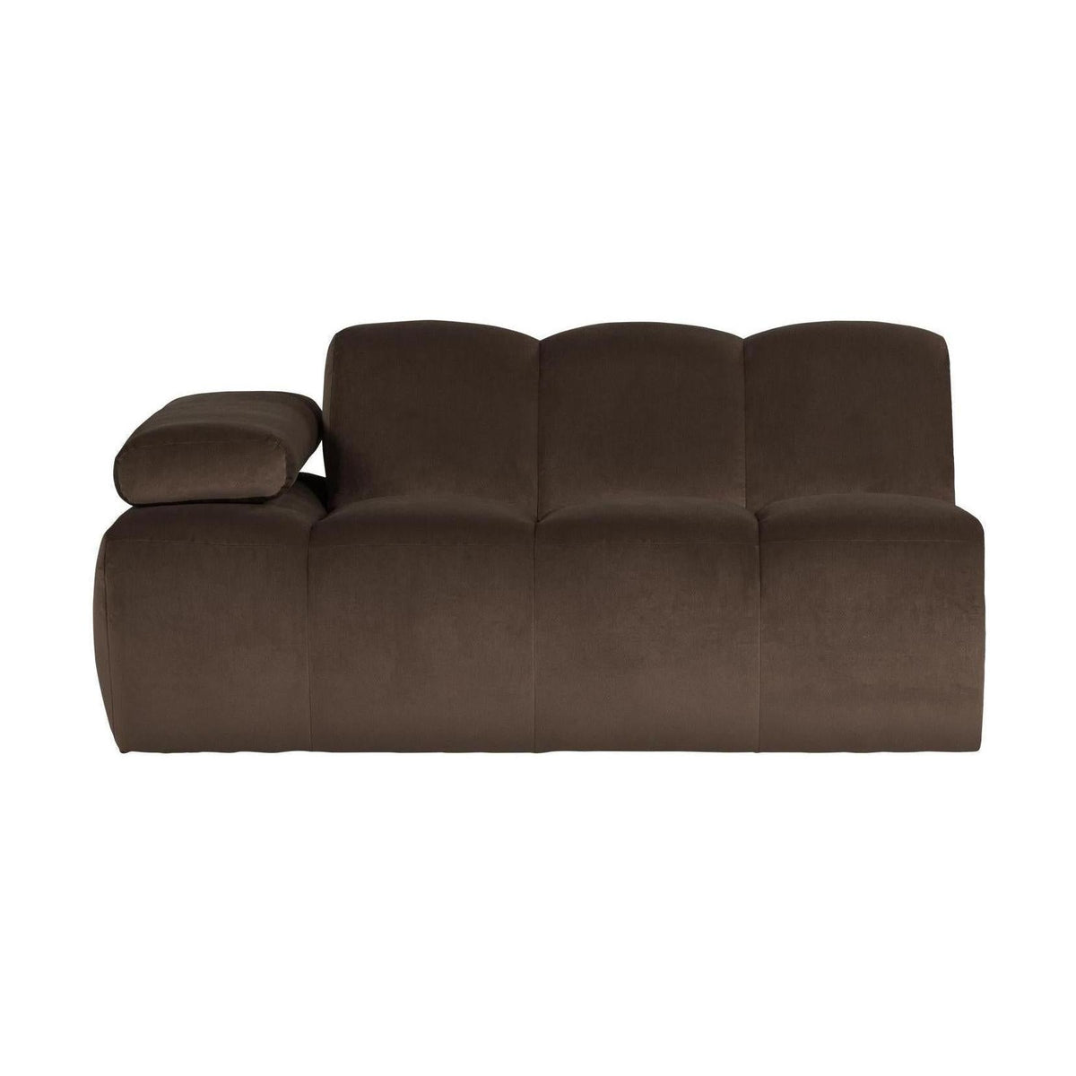WOOOD Mojo 1,5-zits bank arm links velvet Bruin