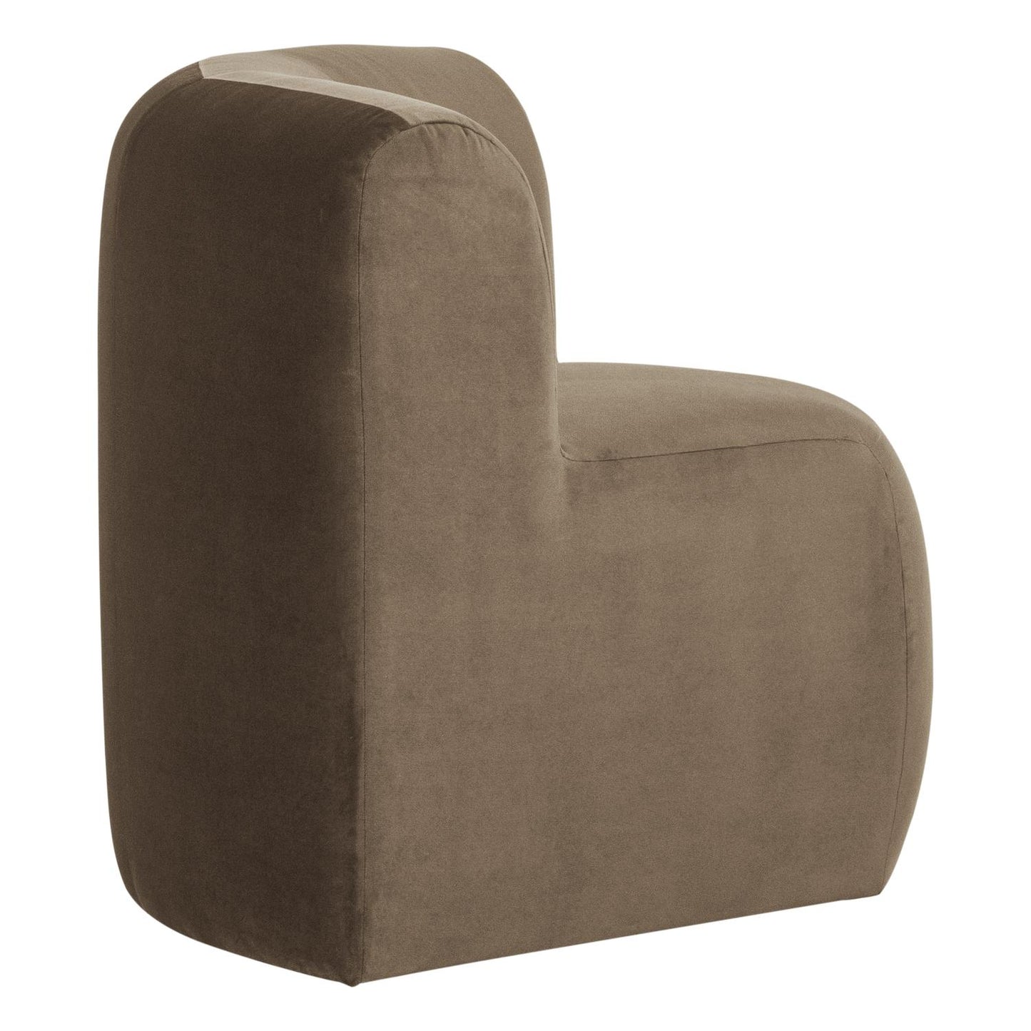 WOOOD Mojo Base eetbank hoek met rugleuning fluweel Taupe