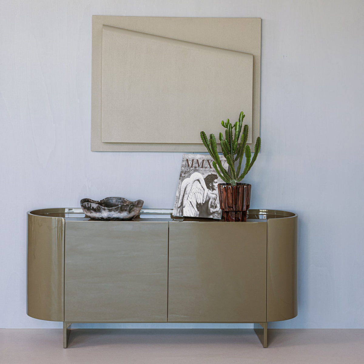 WOOOD Liora tv-meubel/dressoir hoogglans Groen