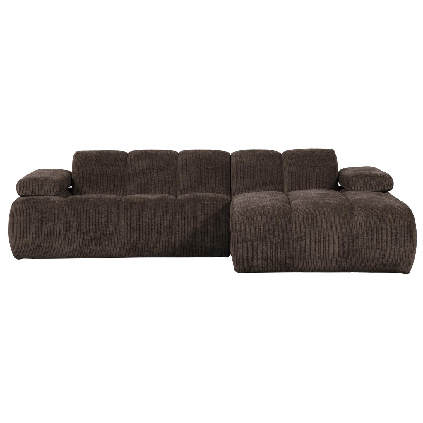 WOOOD Mojo chaise longue bank rechts ribstof Bruin
