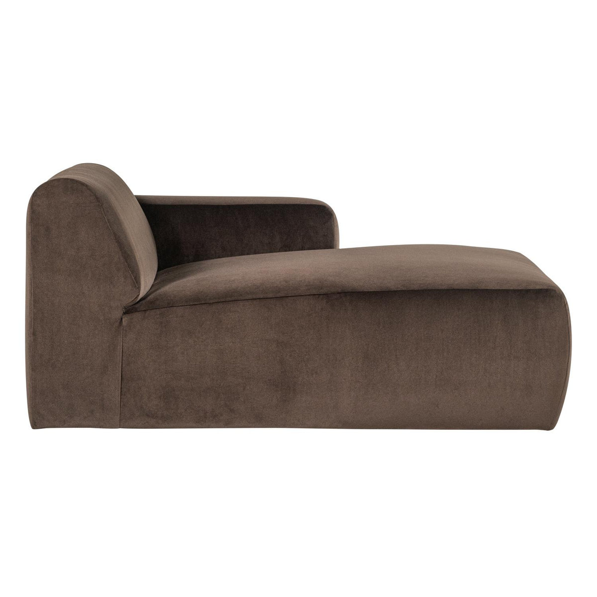 WOOOD Mojo Base chaise longue bank arm rechts velvet Bruin