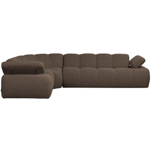 WOOOD Mojo hoekbank links bouclé bruin melange