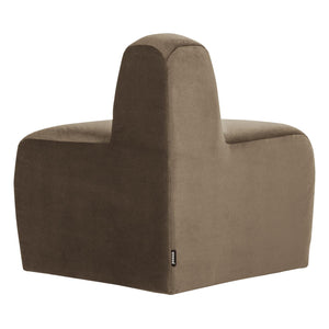 WOOOD Mojo Base eetbank hoek rond rugleuning velvet Taupe
