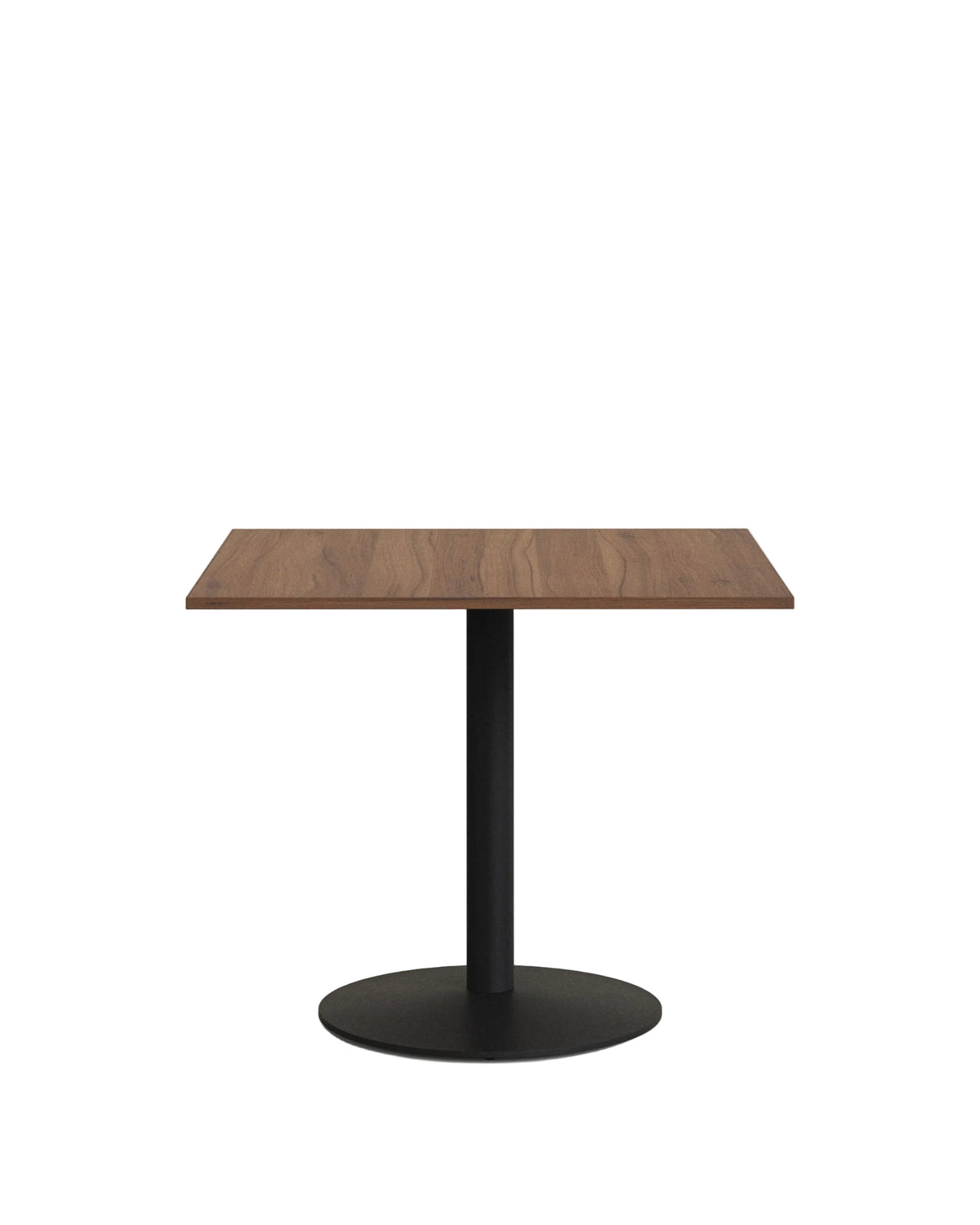 Kave Home Esilda eettafel vierkant Ø90 cm Bruin/Zwart
