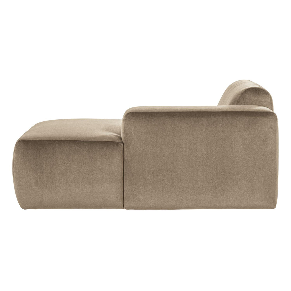 WOOOD Mojo Base chaise longue bank arm rechts velvet Khaki