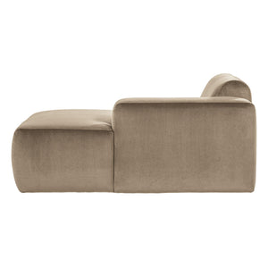 WOOOD Mojo Base chaise longue bank arm rechts velvet Khaki