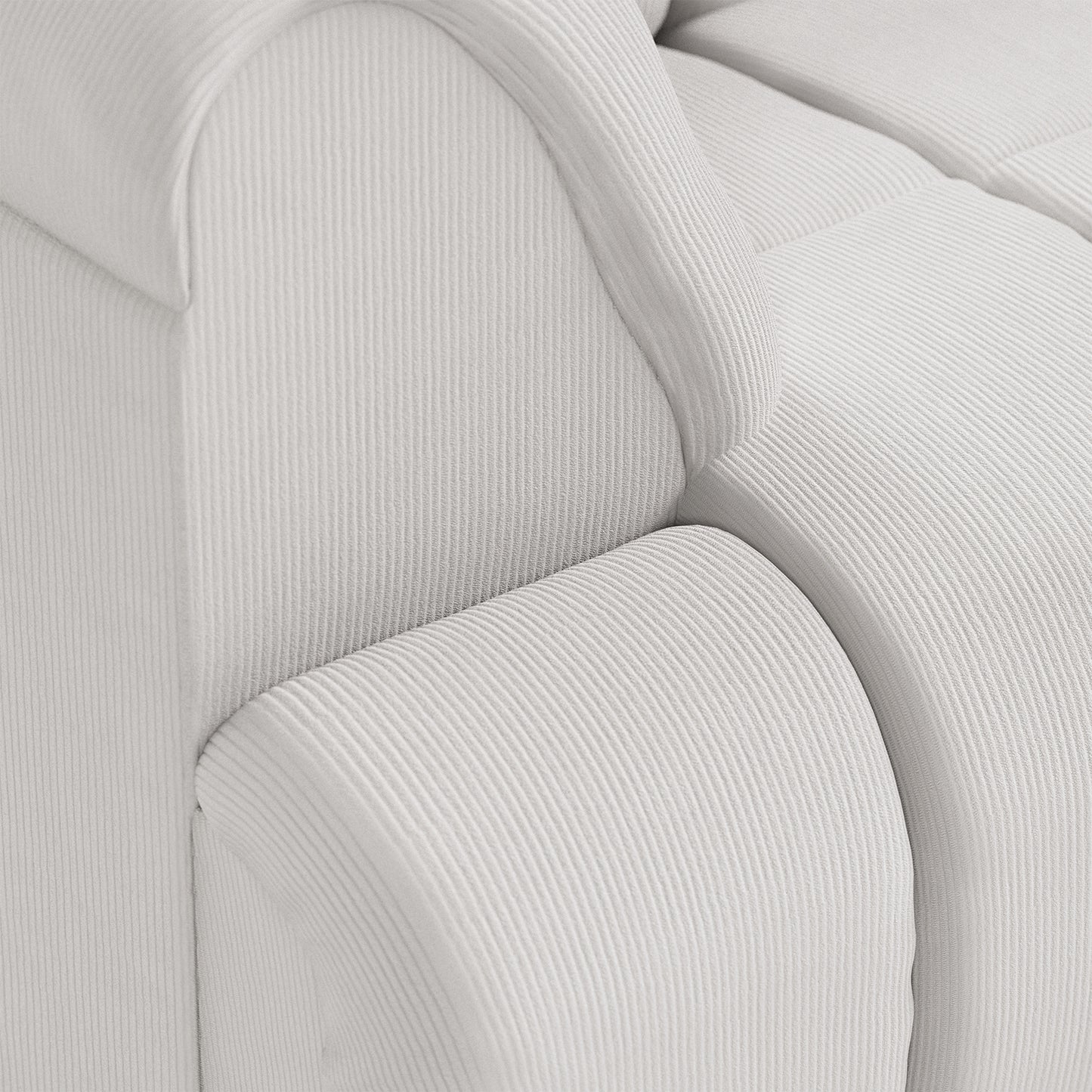 HKliving Wave bank left high arm Corduroy Rib Cream
