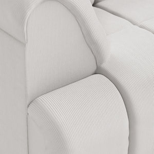HKliving Wave bank left high arm Corduroy Rib Cream