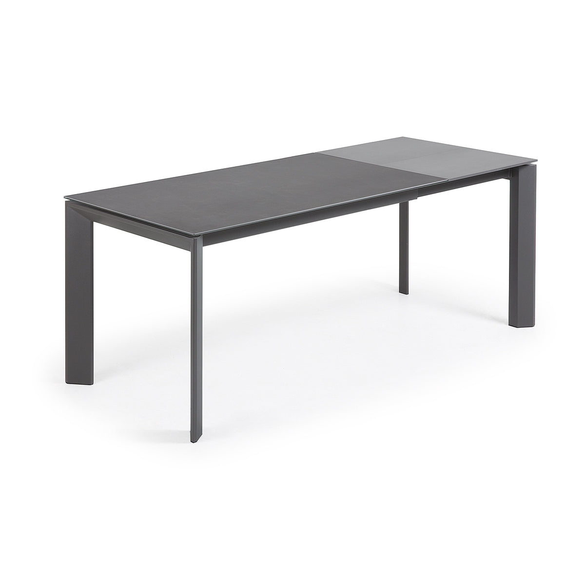 Kave Home Axis eettafel uitschuifbaar 140/200x90 cm Donkergrijs