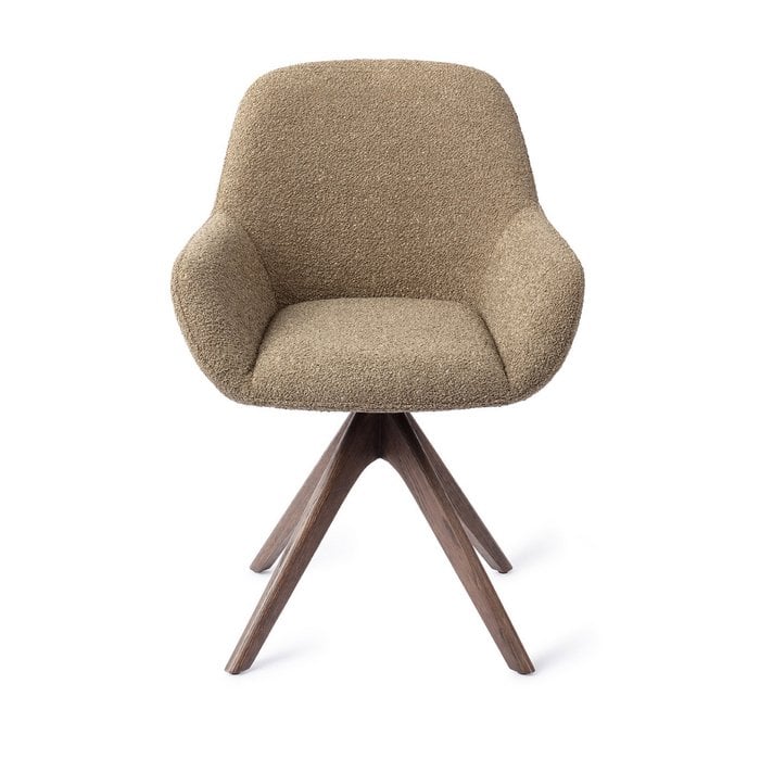 Jesper Home Kushi eetkamerstoel Moss Meadow revolve oak walnut