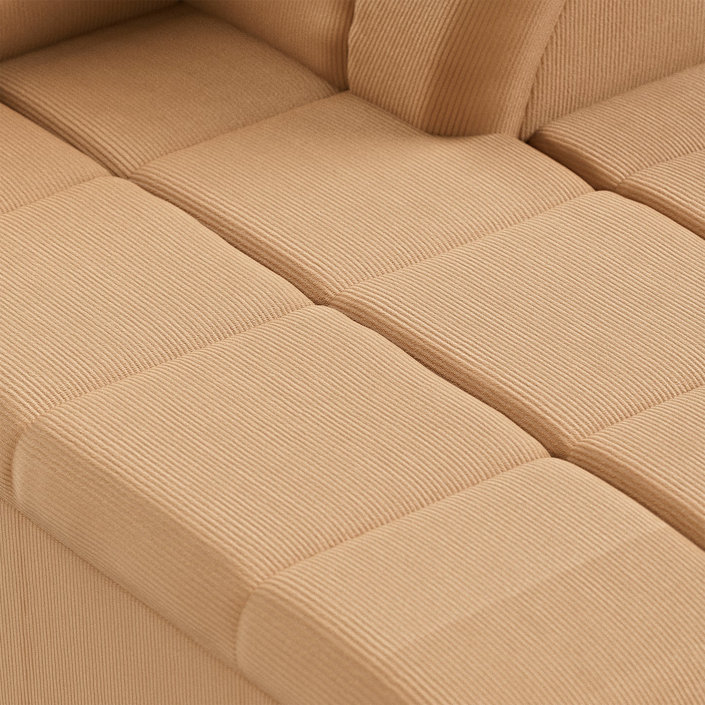 HKliving Wave bank right divan Corduroy Rib Brown