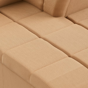 HKliving Wave bank right divan Corduroy Rib Brown