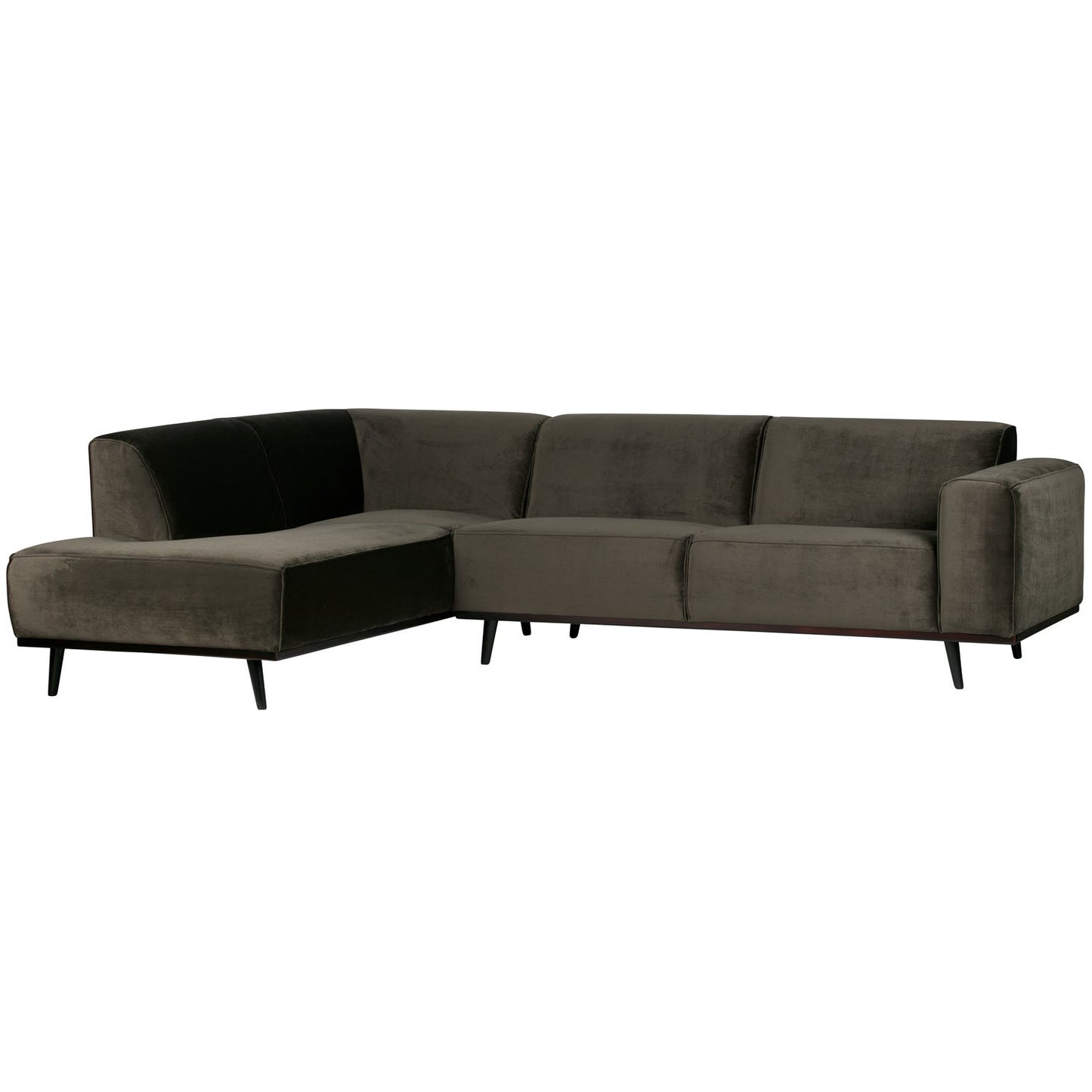 WOOOD Statement hoekbank links Velvet Warm Groen