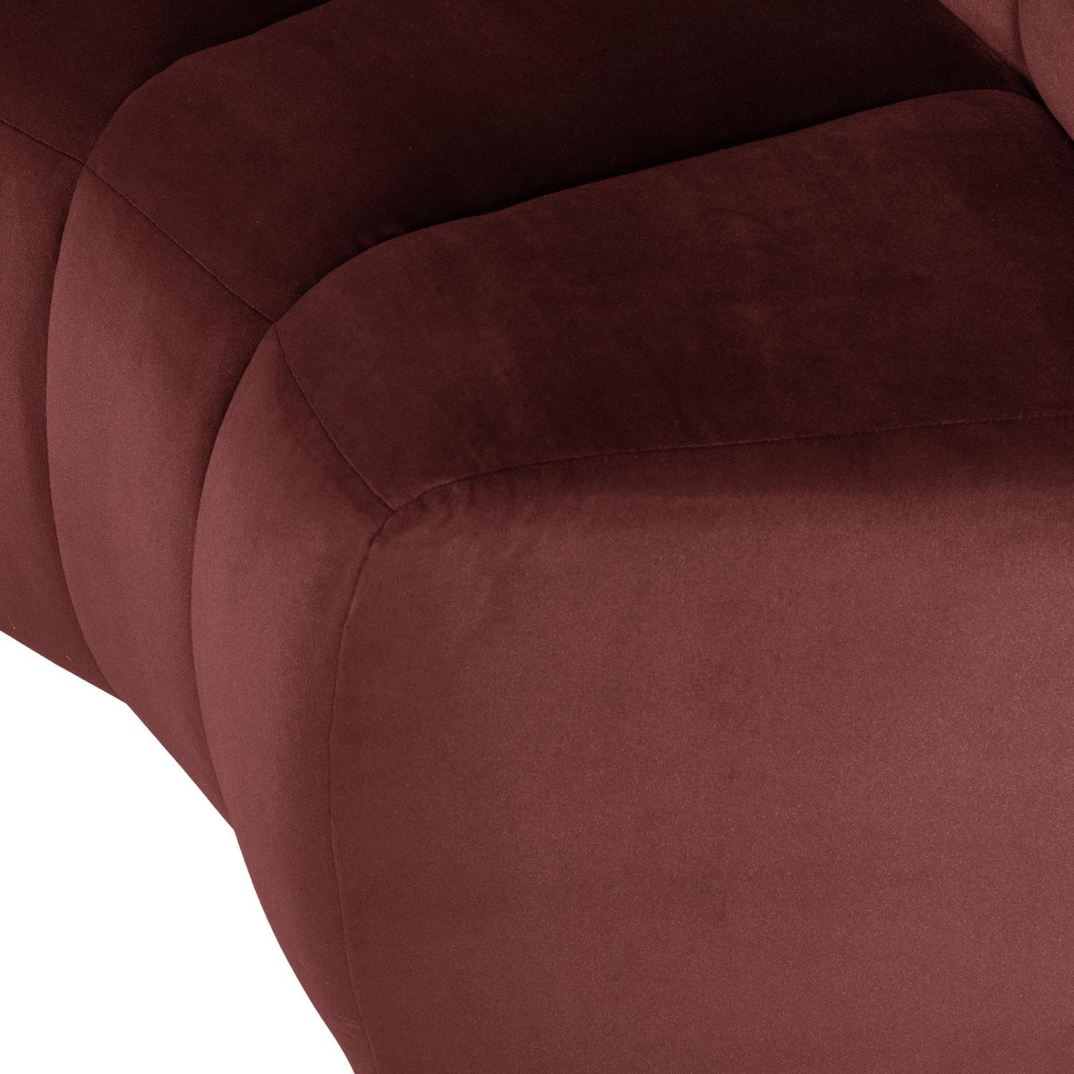 WOOOD Mojo eetbank halfronde hoek rugleuning velvet Kastanjebruin