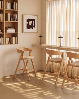 Kave Home Godia barkruk H65 chenille Grey/Beige