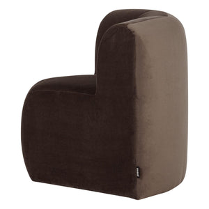 WOOOD Mojo Base eetbank hoek met rugleuning velvet Bruin
