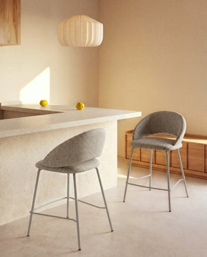 Kave Home Bonali barkruk H65 chenille Grey