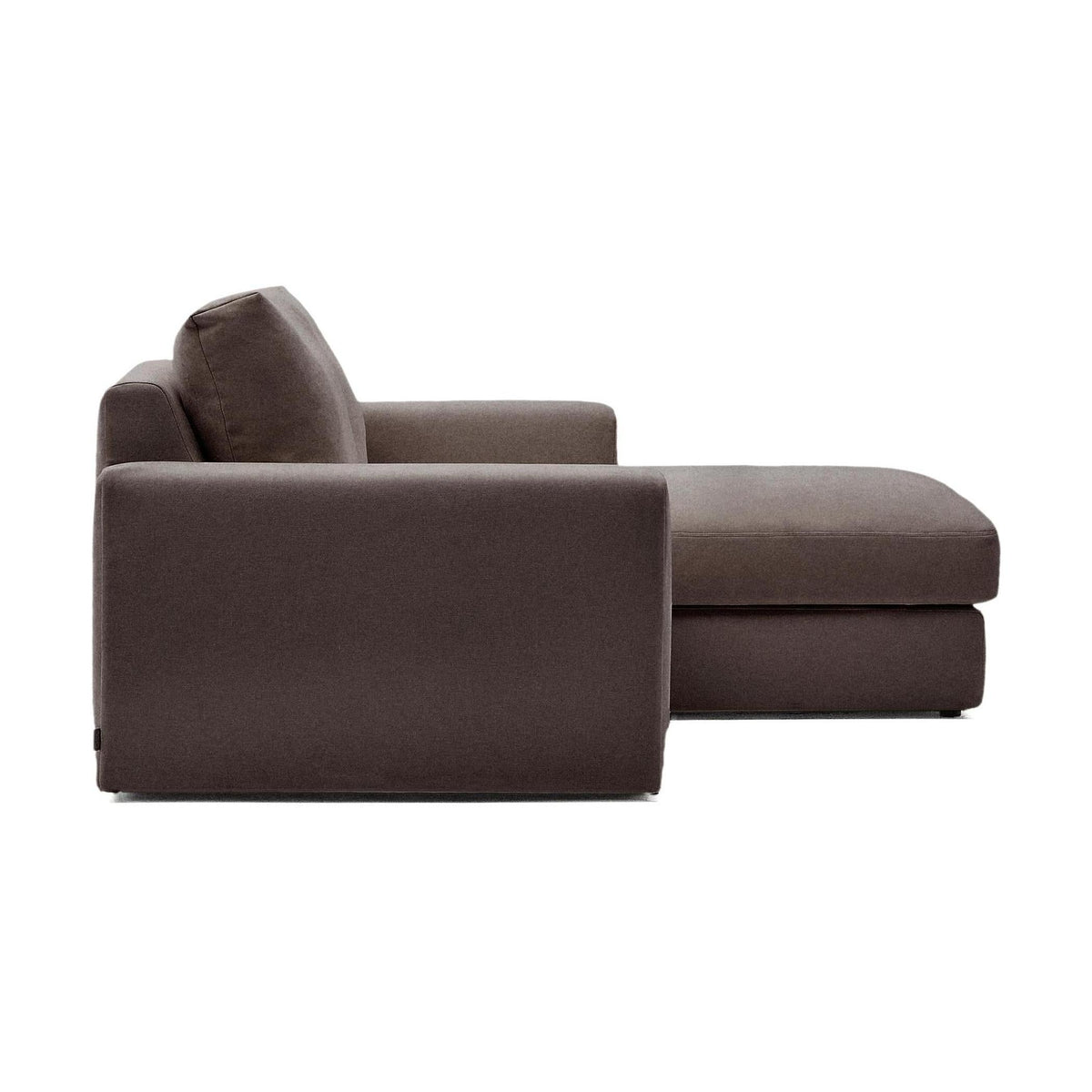 Kave Home Alea 3-zitsbank met chaise longue rechts Donkerbruin