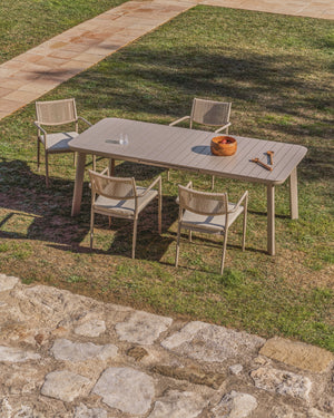 Kave Home Izola tuintafel uitschuifbaar rechthoek 220x100 cm Taupe