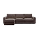 Kave Home Alea 4-zitsbank chaise longue links Donkerbruin