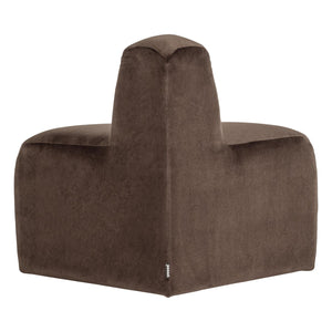 WOOOD Mojo eetbank hoek rond rugleuning velvet Bruin