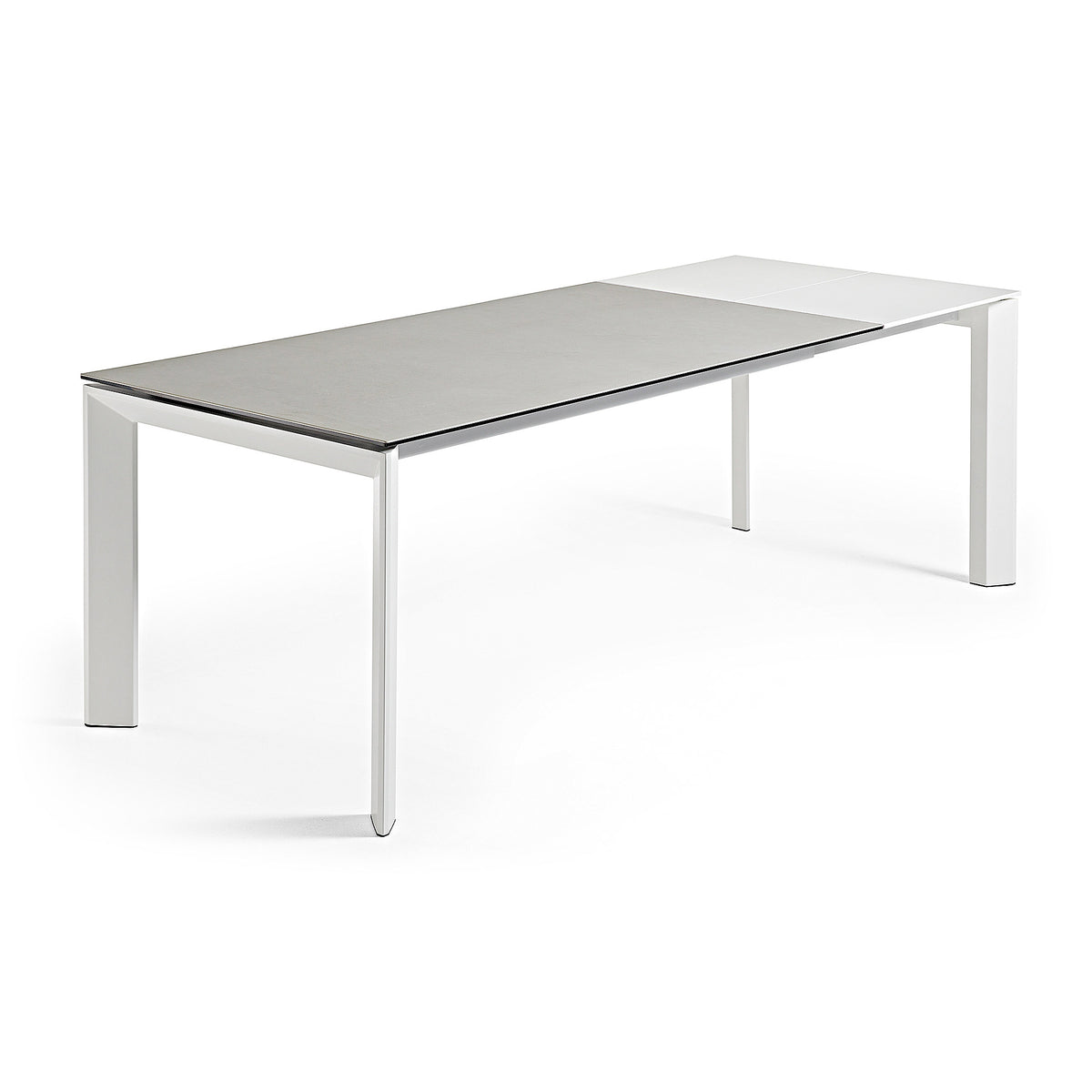 Kave Home Axis eettafel uitschuifbaar 140/200x90 cm Grijs/Wit