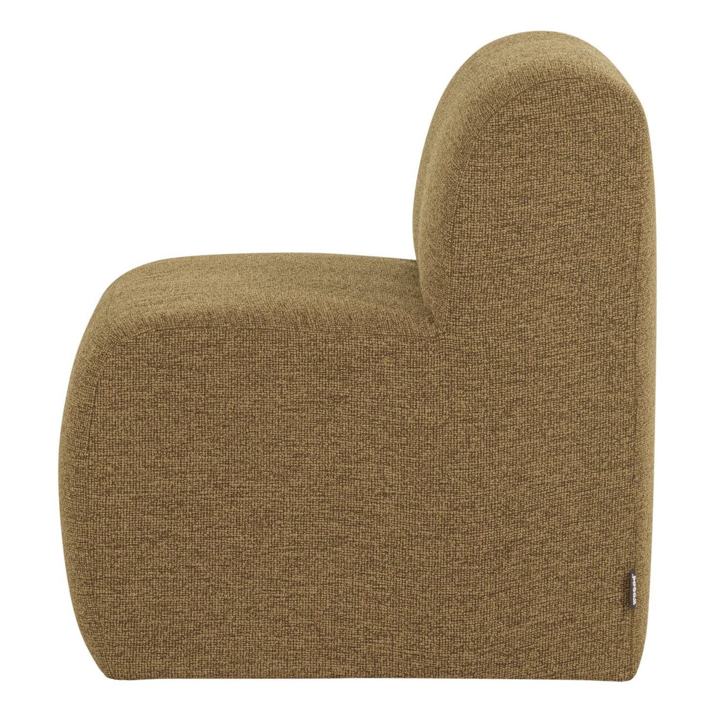 WOOOD Mojo Base eetkamerbank 84 cm met rugleuning bouclé Geel/Bruin