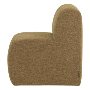 WOOOD Mojo Base eetkamerbank 84 cm met rugleuning bouclé Geel/Bruin