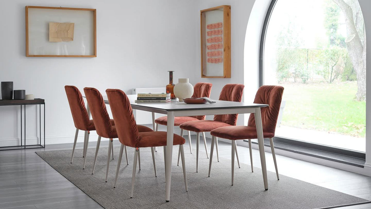 Mobitec Terra T0100 eettafel rechthoek 240x100 cm keramiek Nero poot zwart