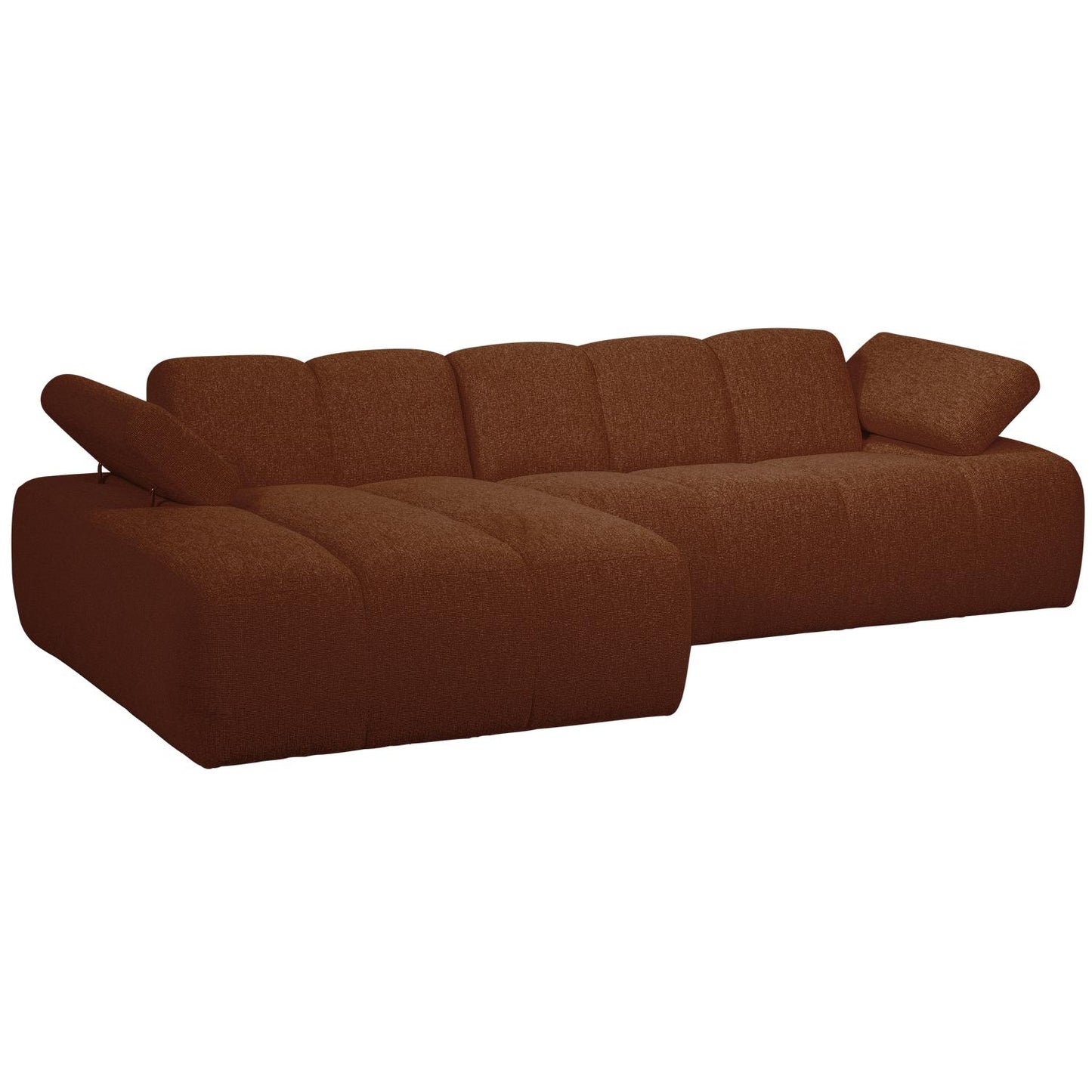 WOOOD Mojo chaise longue bank links bouclé Roestbruin Melange