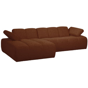 WOOOD Mojo chaise longue bank links bouclé Roestbruin Melange