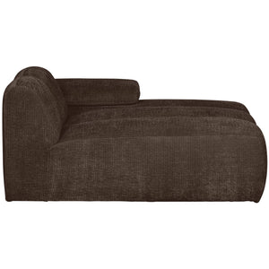 WOOOD Mojo chaise longue bank arm rechts ribstof Bruin