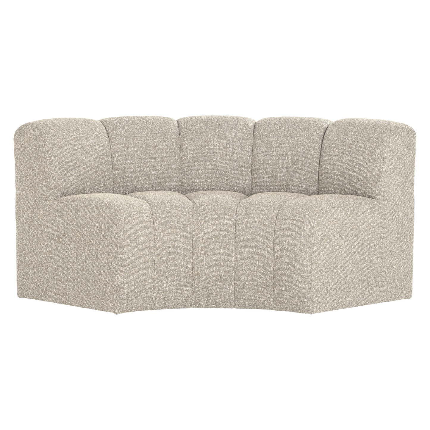 WOOOD Mojo eetbank halfronde hoek rugleuning Bouclé Beige