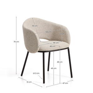 Kave Home Maina eetkamerstoel chenille Beige