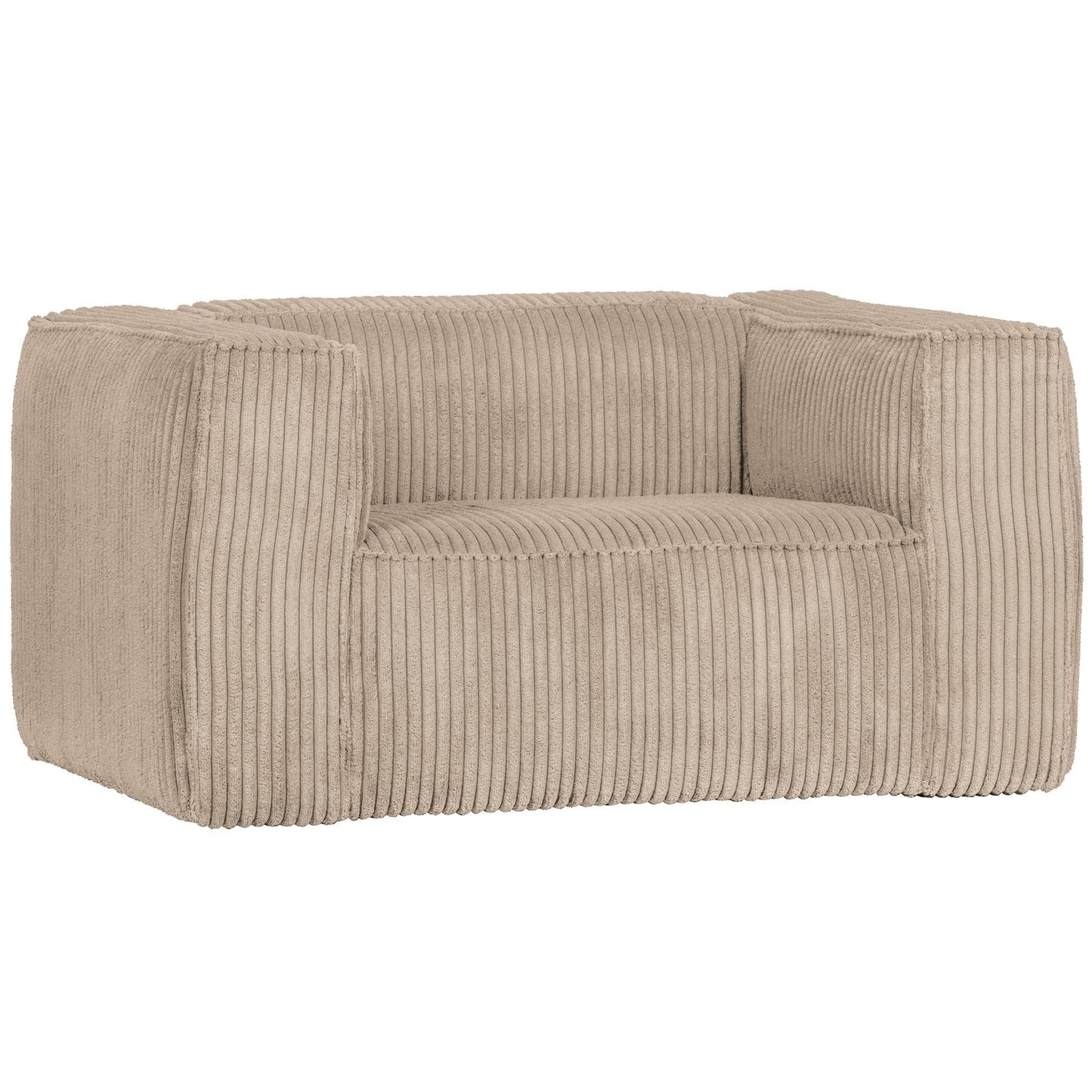 WOOOD Bean fauteuil Ribstof Travertin