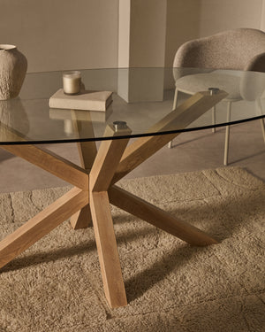 Kave Home Argo eettafel ovaal 200x100 cm Clear/Natural