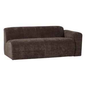 WOOOD Mojo Base 2-zits bank arm rechts rib Bruin
