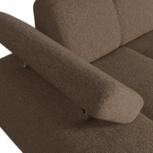 WOOOD Mojo chaise longue bank arm links bouclé Bruin Melange