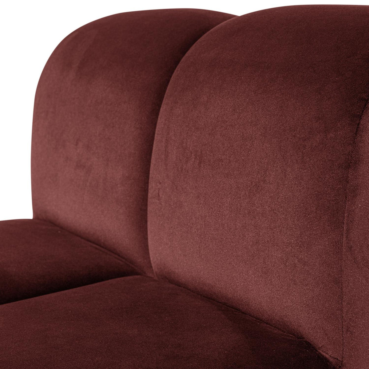 WOOOD Mojo eetkamerbank 84 cm met rugleuning velvet Kastanjebruin
