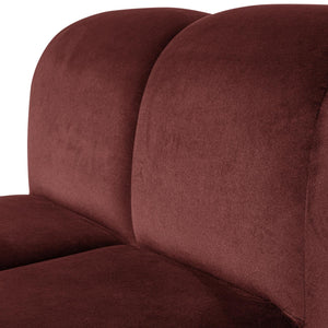 WOOOD Mojo eetkamerbank 84 cm met rugleuning velvet Kastanjebruin