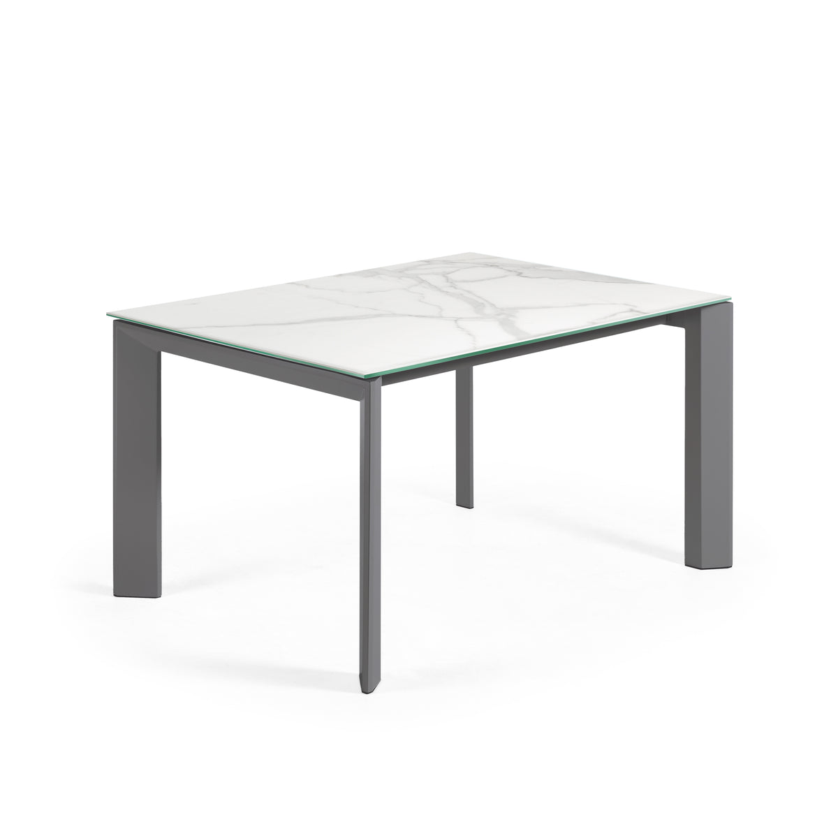 Kave Home Axis eettafel uitschuifbaar 140/180x90 cm Wit/Grijs