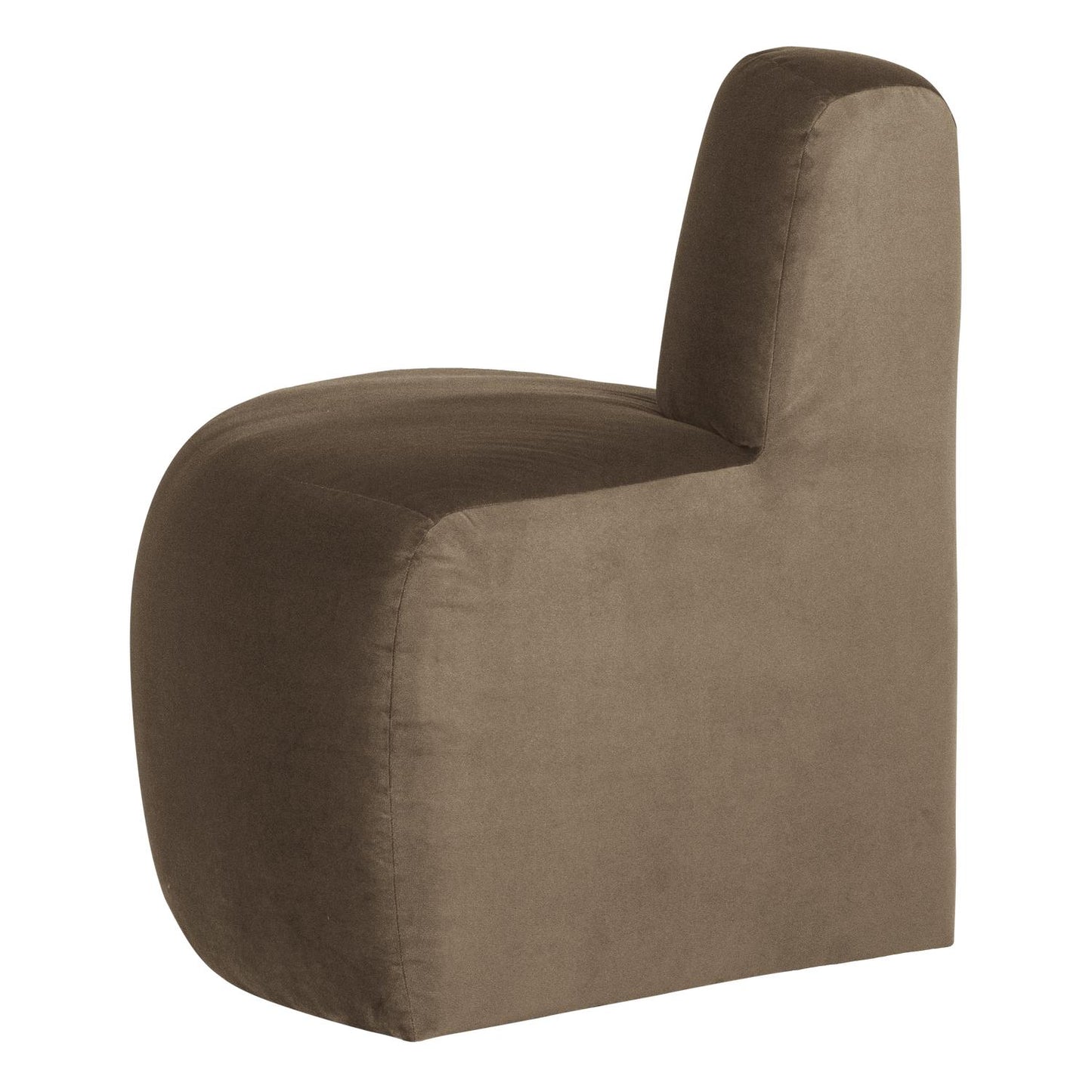 WOOOD Mojo Base eetbank hoek rond rugleuning velvet Taupe